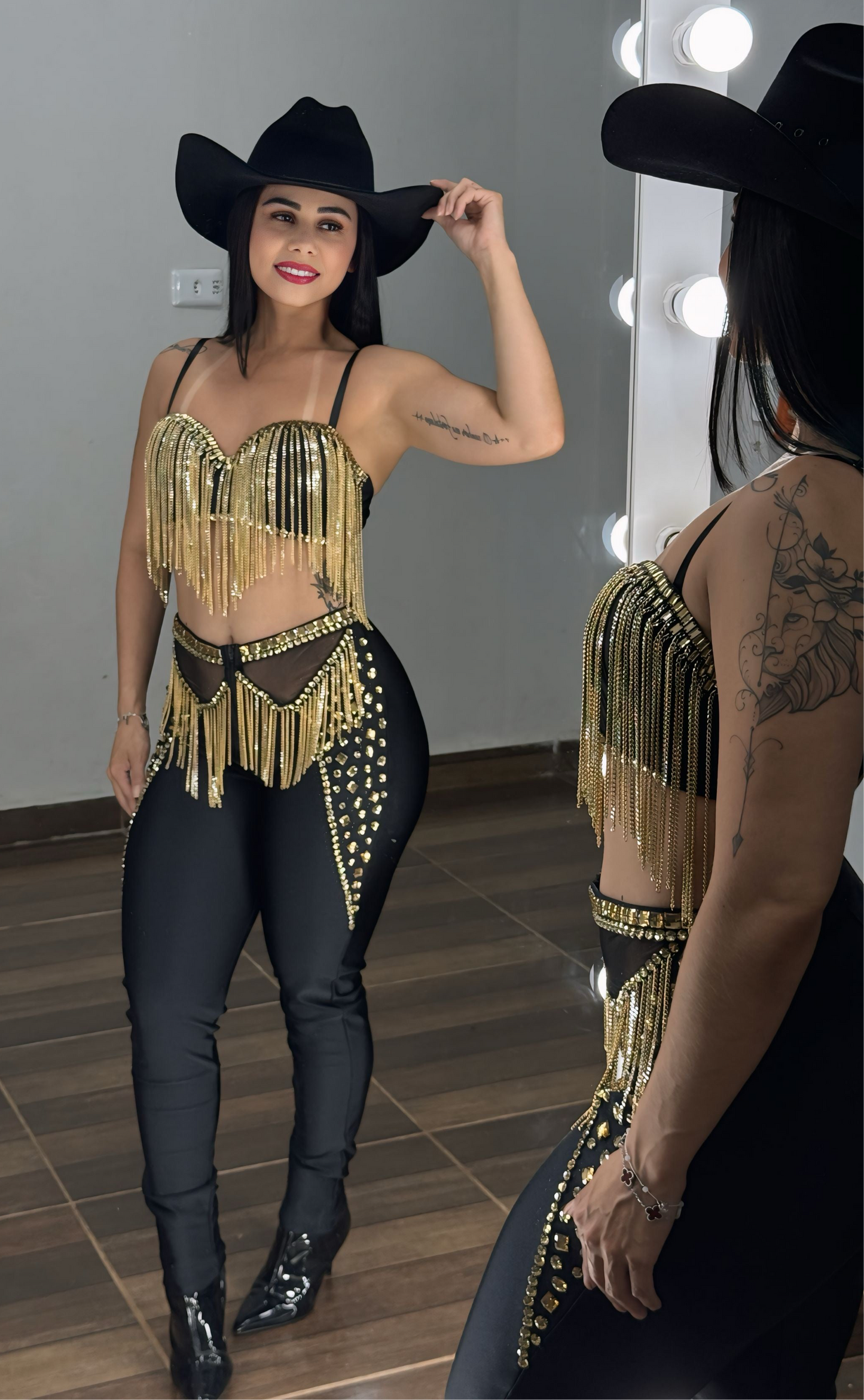 Conjunto Marielle – Correntes e Pedrarias Douradas | Tamanho Único 38 ao 44