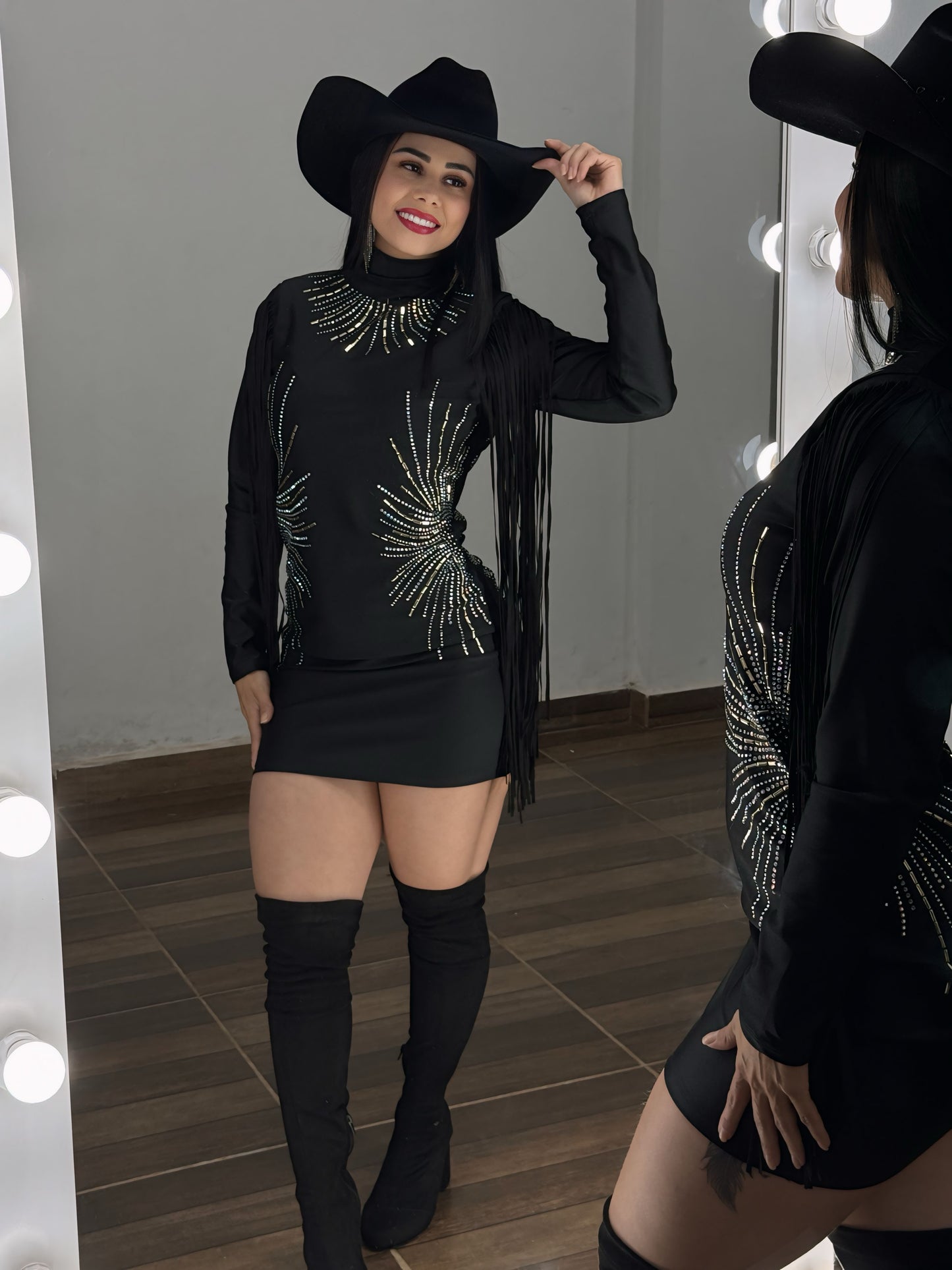 Vestido Franjas Western