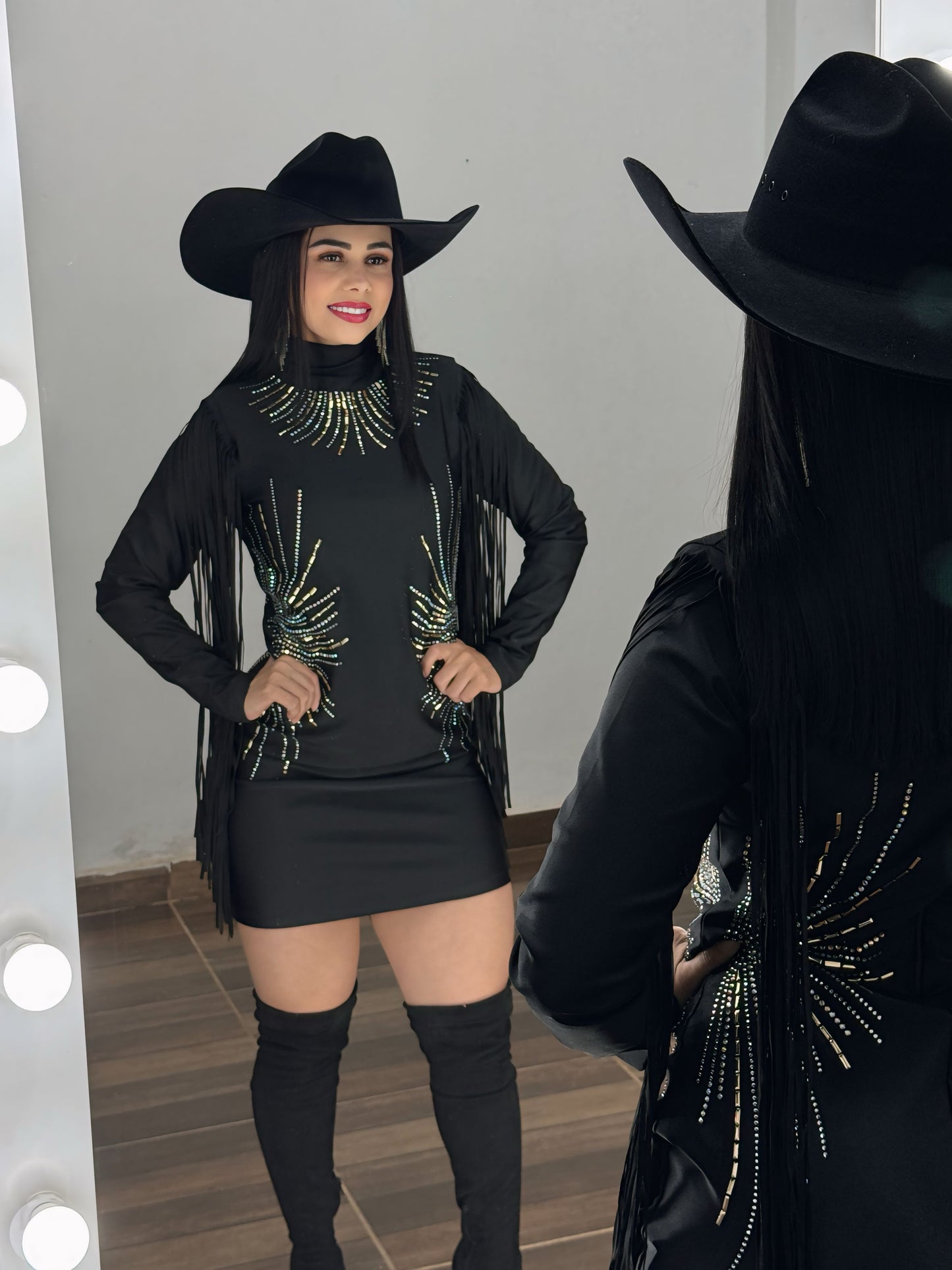 Vestido Franjas Western