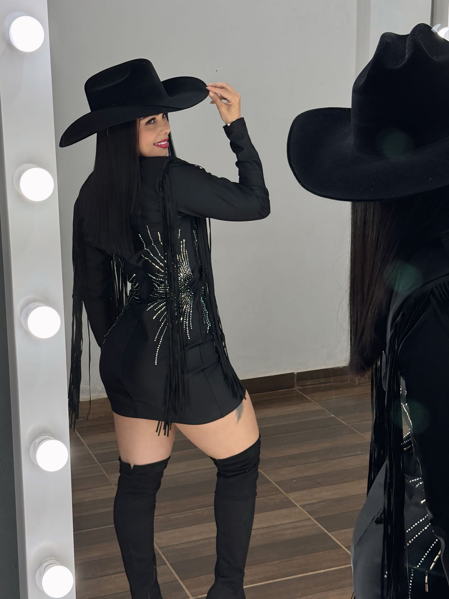 Vestido Franjas Western