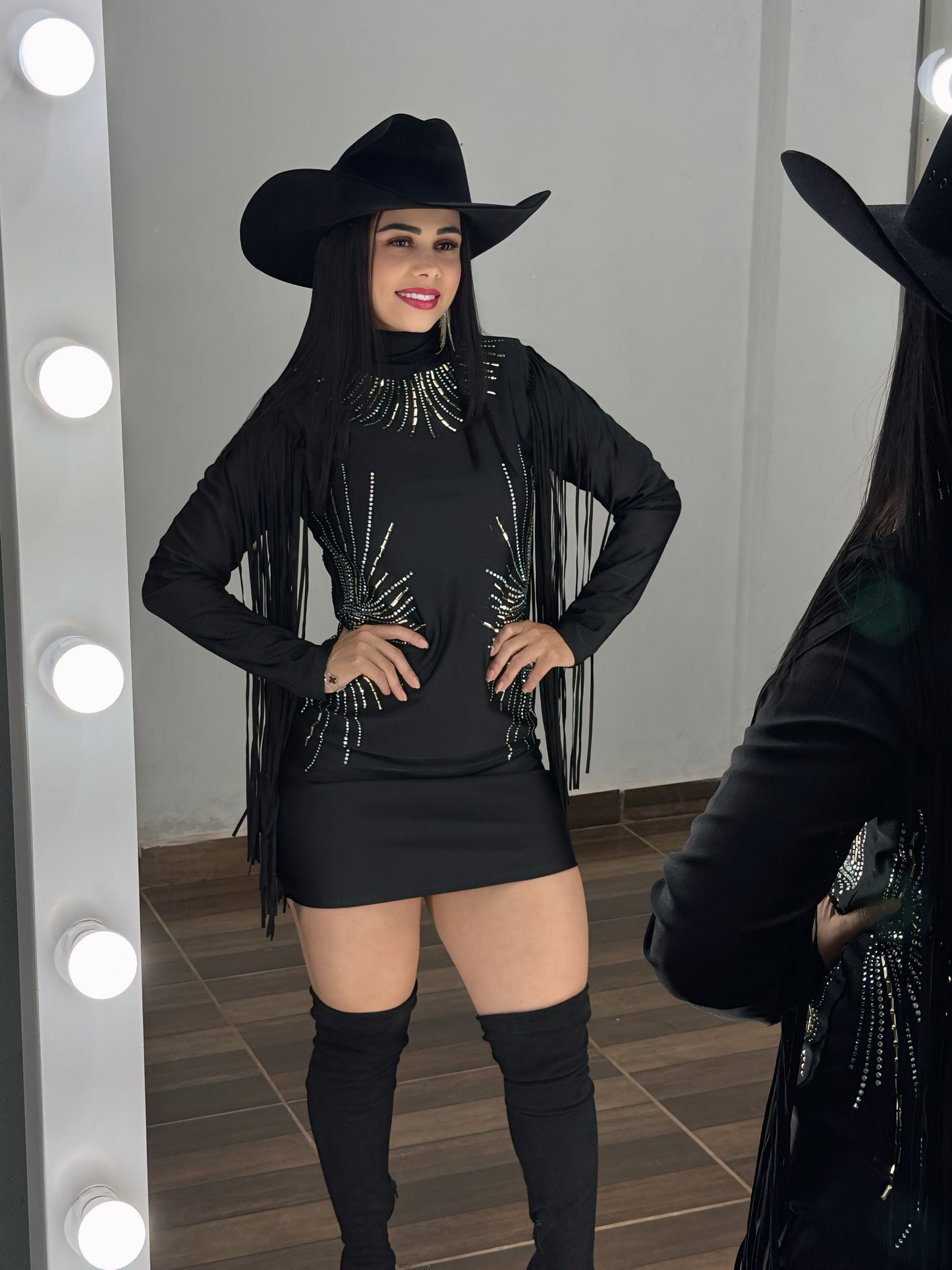 Vestido Franjas Western