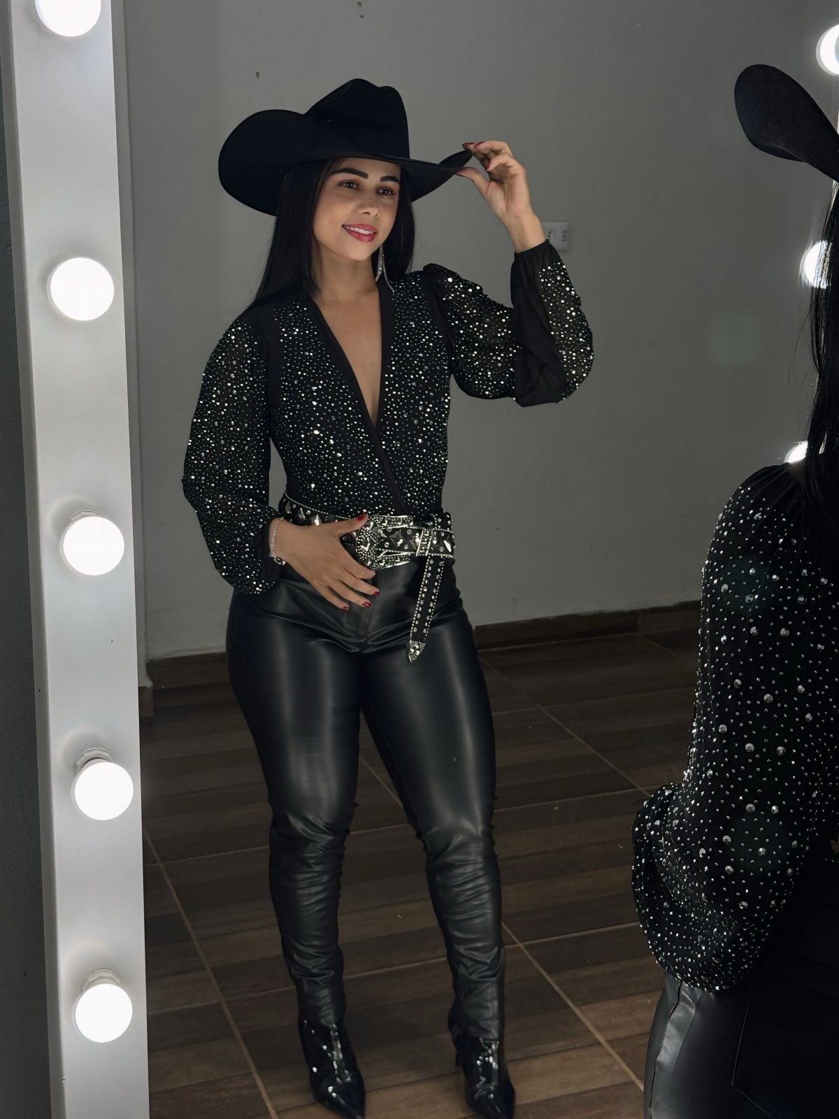 Calça Importada em couro PU Importada Flanelada - Preciosa by Catiuse Daniela