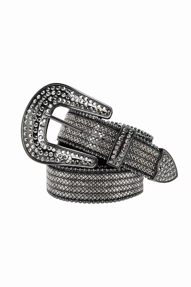 "Passante e ponteira de metal com strass do cinto country feminino."