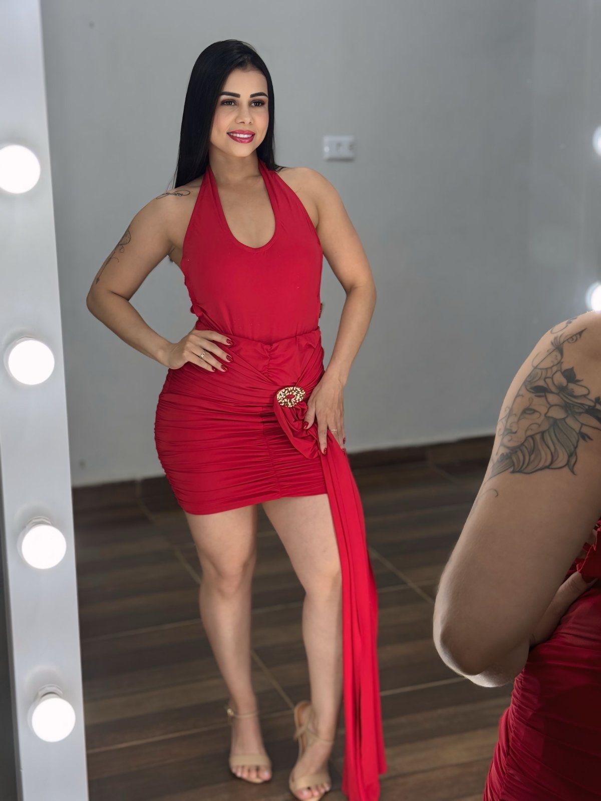 Conjunto Body e Saia Drapeada Luiza Luxo | Poliamida Premium | Festa Natal & Ano Novo - PAULA MELLO - Preciosa by Catiuse Daniela