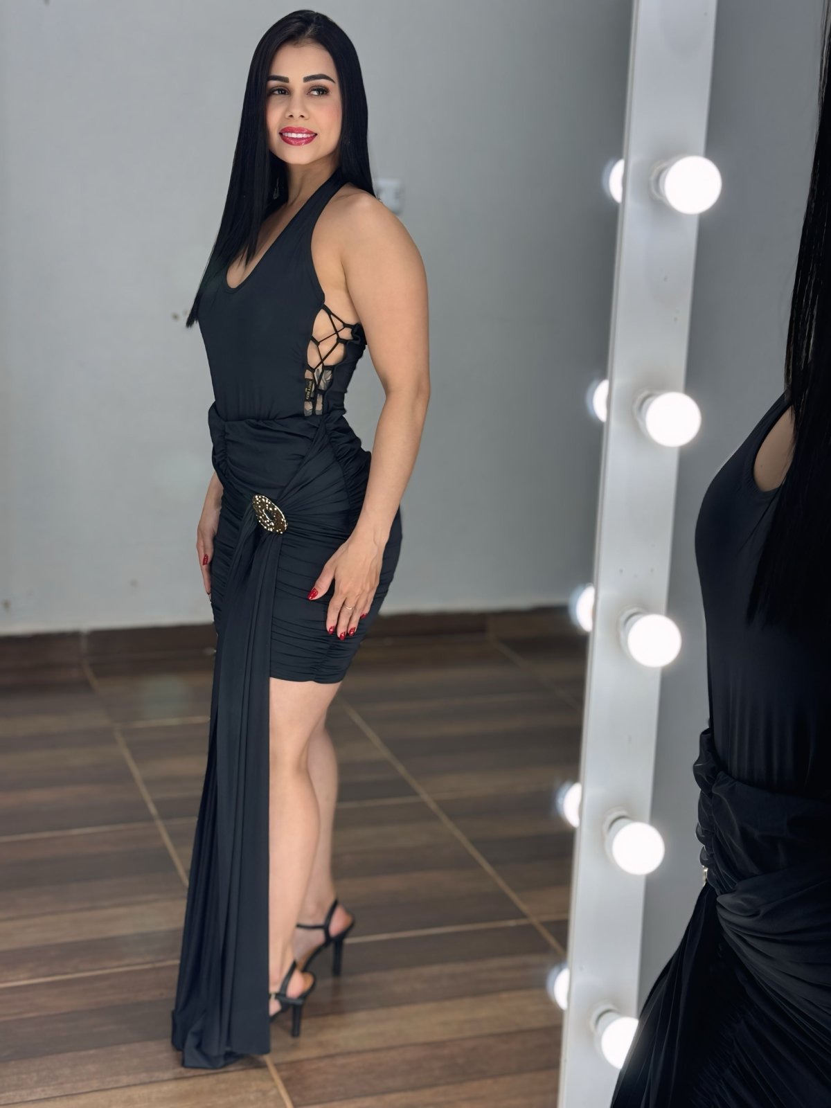 Conjunto Body e Saia Drapeada Luiza Luxo | Poliamida Premium | Festa Natal & Ano Novo - PAULA MELLO - Preciosa by Catiuse Daniela