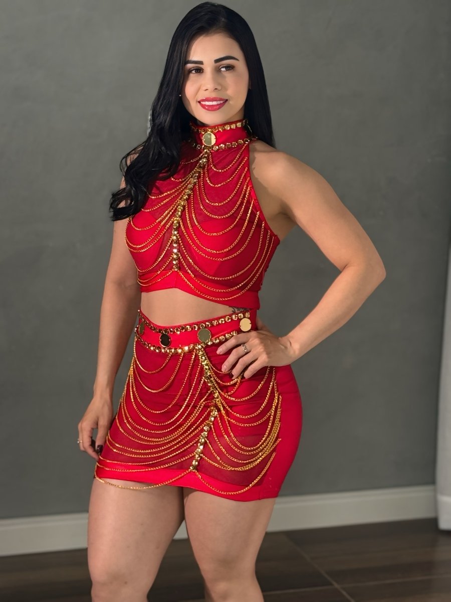 Conjunto Cropped e Short Saia Tule e Corrente - BALADINHA - Preciosa by Catiuse Daniela