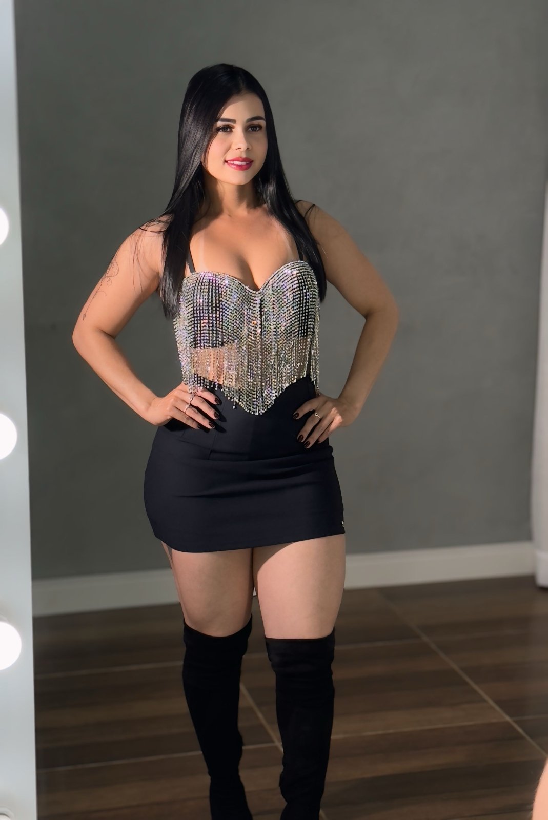 Cropped com Franjas de Strass Lara - Preciosa by Catiuse Daniela