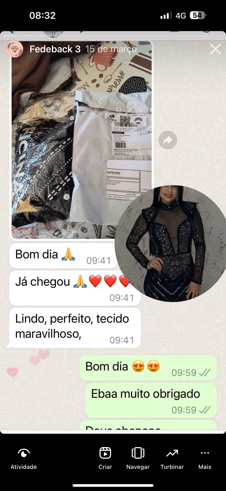 Vestido com brilho e ombreira Carol - Preciosa by Catiuse Daniela