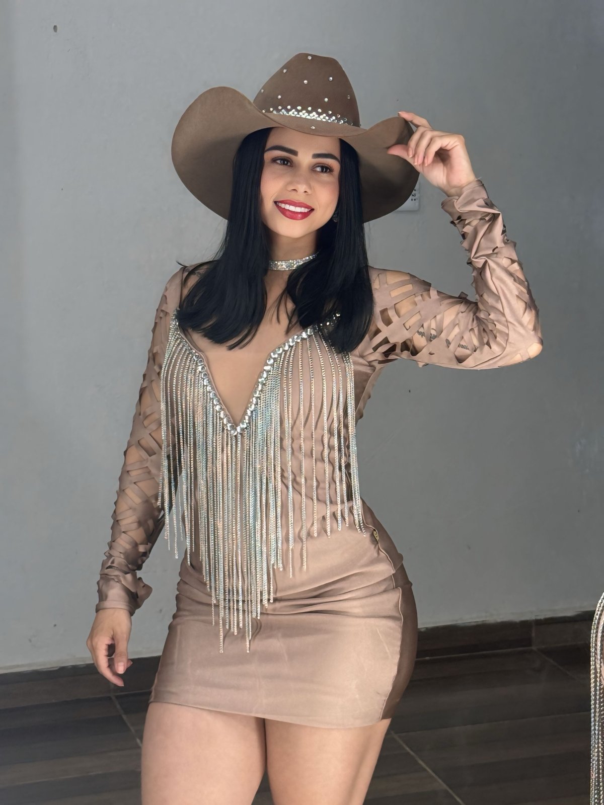 Vestido com franja e brilho Helo - Preciosa by Catiuse Daniela