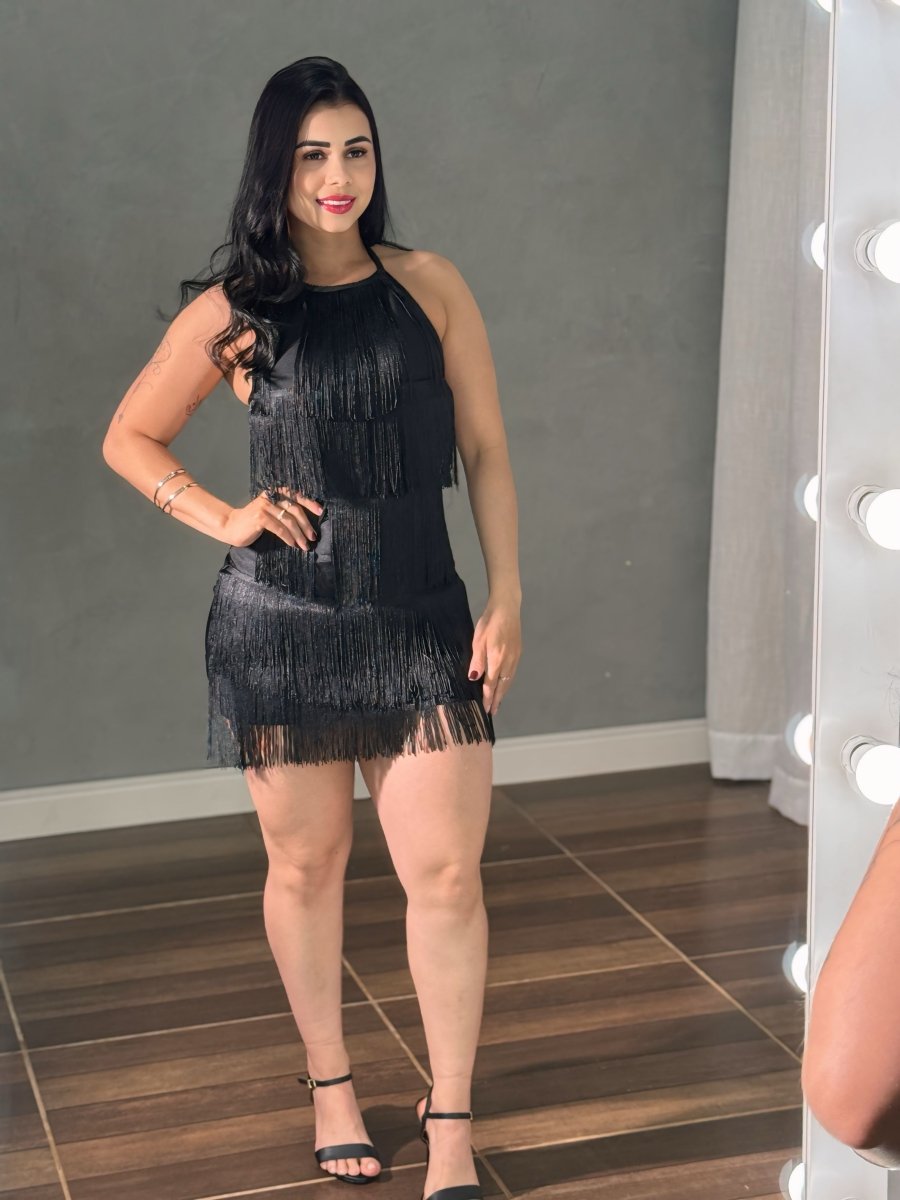 Vestido Curto Franjas , Costa Nua, Poliamida Beach Gloss - Alice - Preciosa by Catiuse Daniela