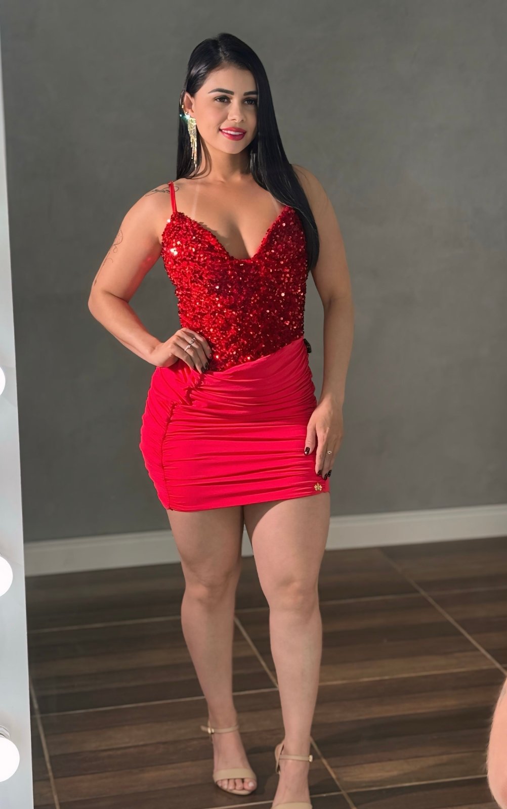 Vestido de Festa com Paetê e Brilho Luxo - PAULA MELLO - Preciosa by Catiuse Daniela