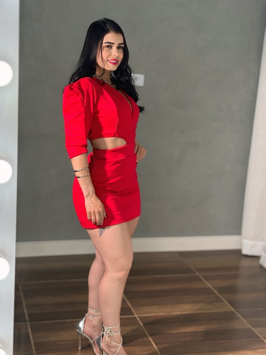 Vestido macaquinho Vermelho - Preciosa by Catiuse Daniela