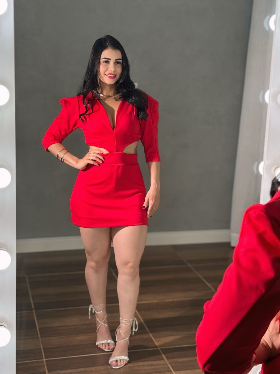 Vestido macaquinho Vermelho - Preciosa by Catiuse Daniela