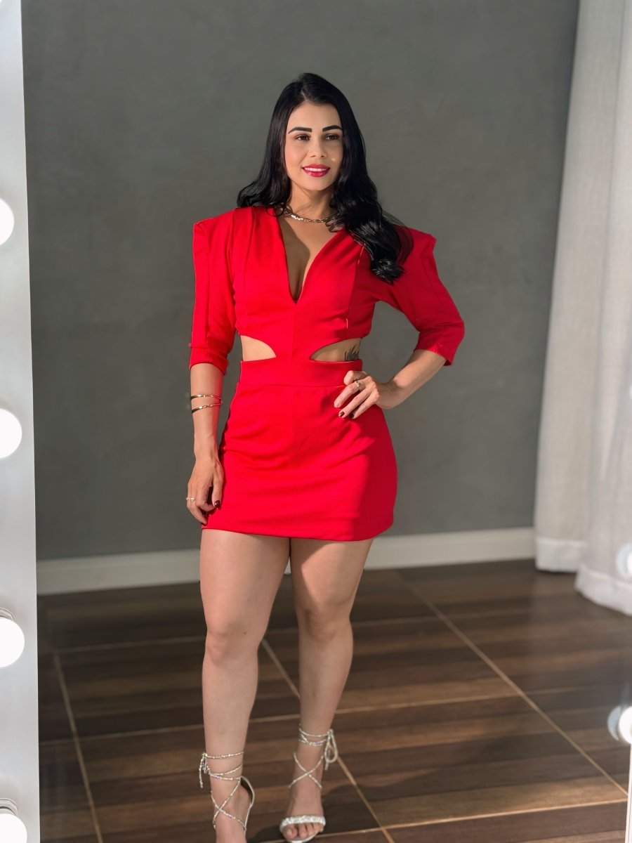 Vestido macaquinho Vermelho - Preciosa by Catiuse Daniela