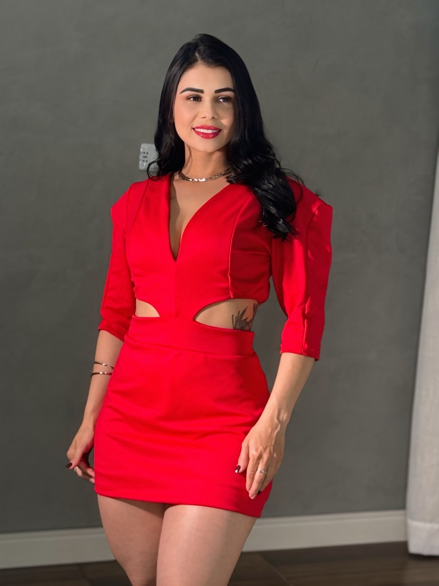 Vestido macaquinho Vermelho - Preciosa by Catiuse Daniela