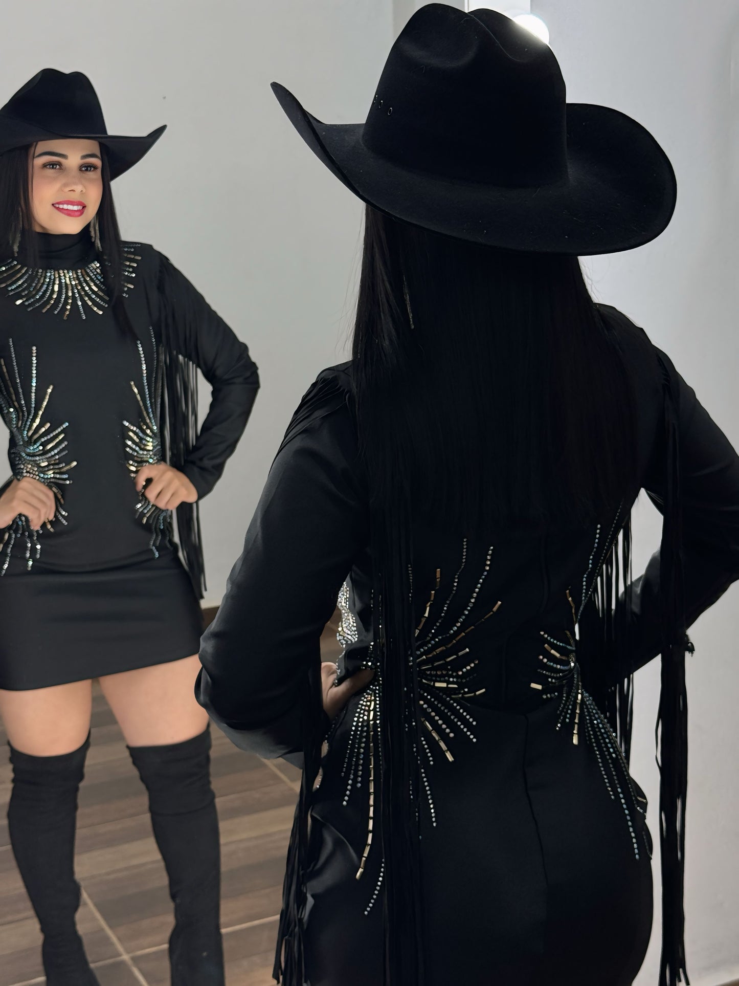 Vestido Franjas Western