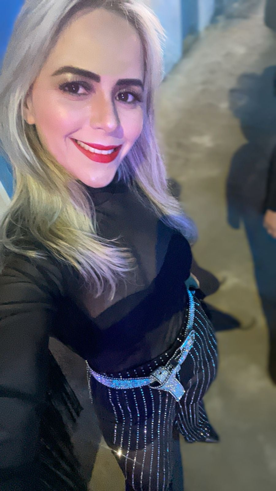 Calça brilho  em tule Flare