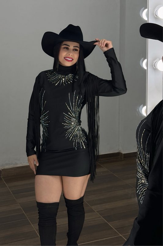 Vestido Franjas Western