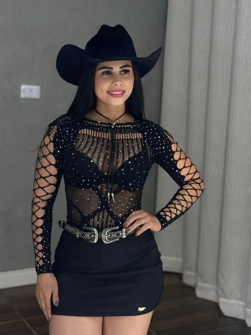 Body Baladinha de Strass | Tecido Meia Ajustável e Alta Elasticidade - Preciosa by Catiuse Daniela