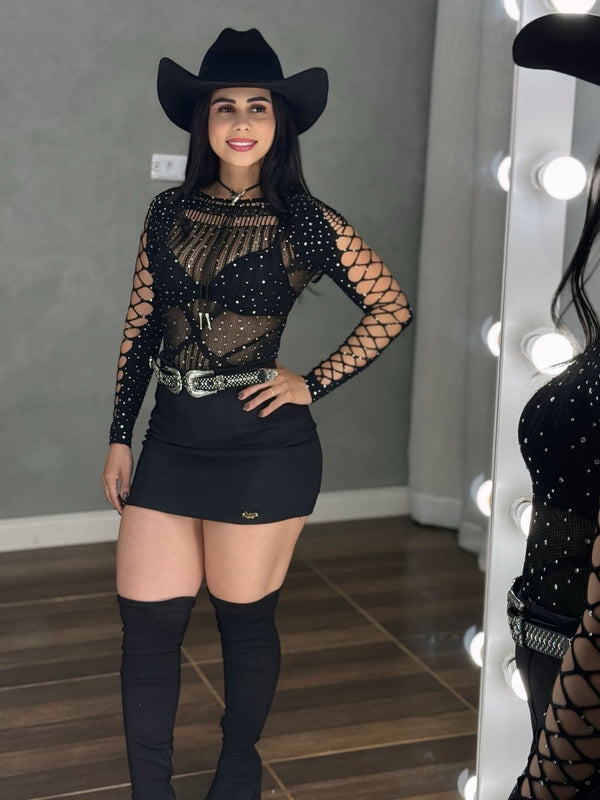 Body Baladinha de Strass | Tecido Meia Ajustável e Alta Elasticidade - Preciosa by Catiuse Daniela