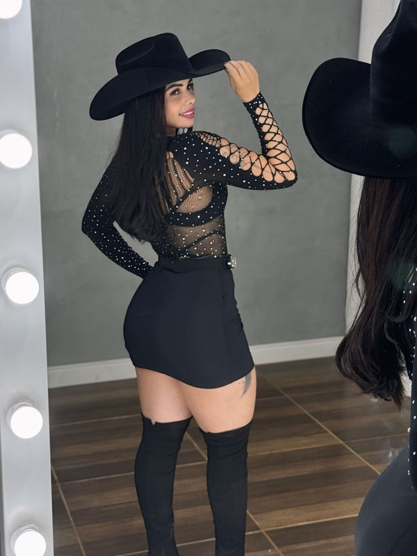 Body Baladinha de Strass | Tecido Meia Ajustável e Alta Elasticidade - Preciosa by Catiuse Daniela