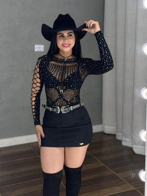 Body Baladinha de Strass | Tecido Meia Ajustável e Alta Elasticidade - Preciosa by Catiuse Daniela