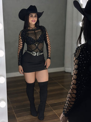 Body Baladinha de Strass | Tecido Meia Ajustável e Alta Elasticidade - Preciosa by Catiuse Daniela