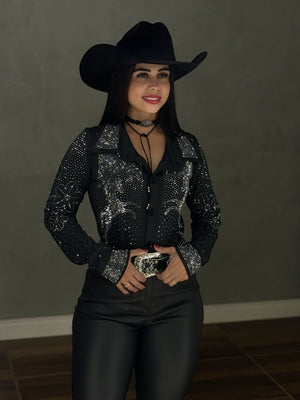 Body Camisa Cavalo Luxo | Tecido Suplex Light com Aplicação de Strass - Preciosa by Catiuse Daniela