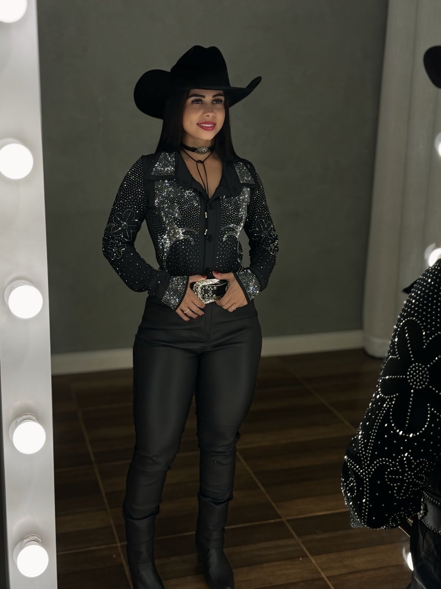 Body Camisa Cavalo Luxo | Tecido Suplex Light com Aplicação de Strass - Preciosa by Catiuse Daniela