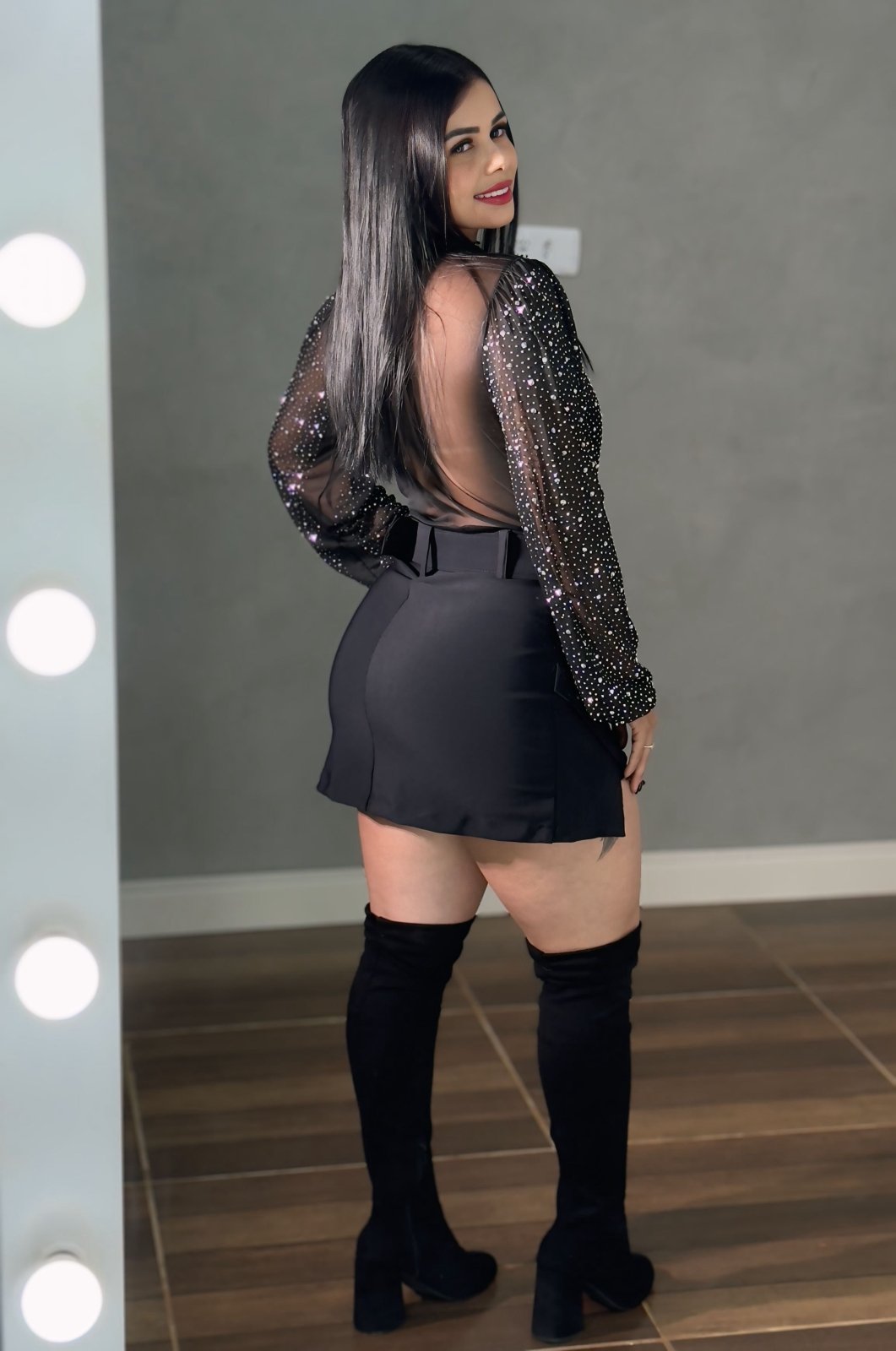 Body tule brilho manga longa - Preciosa by Catiuse Daniela, foto costas