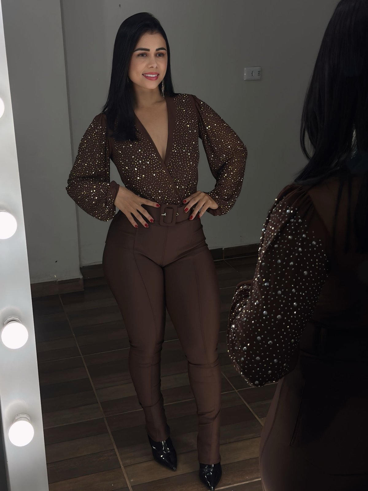 Calça Poliamida power com cinto - Preciosa by Catiuse Daniela
