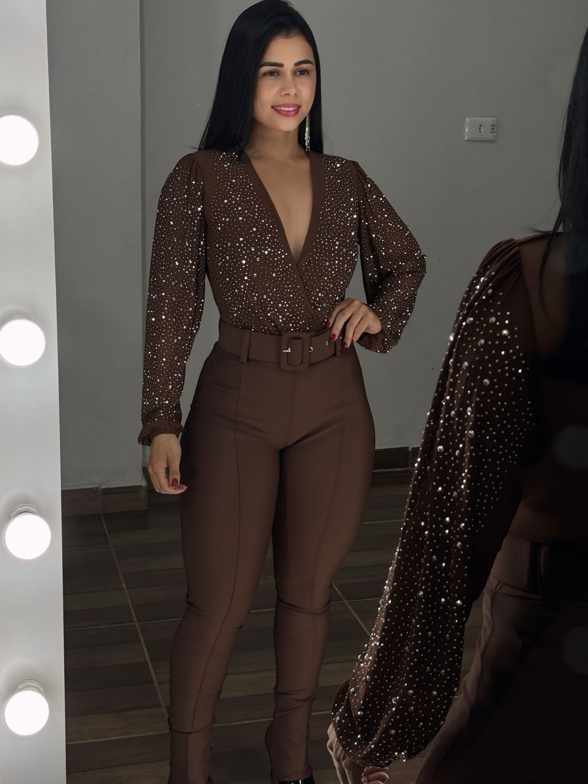 Calça Poliamida power com cinto - Preciosa by Catiuse Daniela