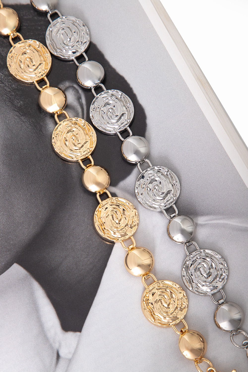 Cinto  de Corrente em Elos na cor  Dourado e Prateado (Ajustável) , metal importado