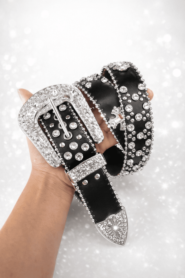 Cinto Cruz Strass Luxo | Detalhes em Pedraria e Estilo Western - Preciosa by Catiuse Daniela