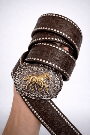 Cinto Western Cavalo Luxo | Fivela em Metal e Couro Sintético - Preciosa by Catiuse Daniela