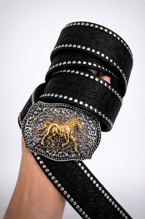Cinto Western Cavalo Luxo | Fivela em Metal e Couro Sintético - Preciosa by Catiuse Daniela