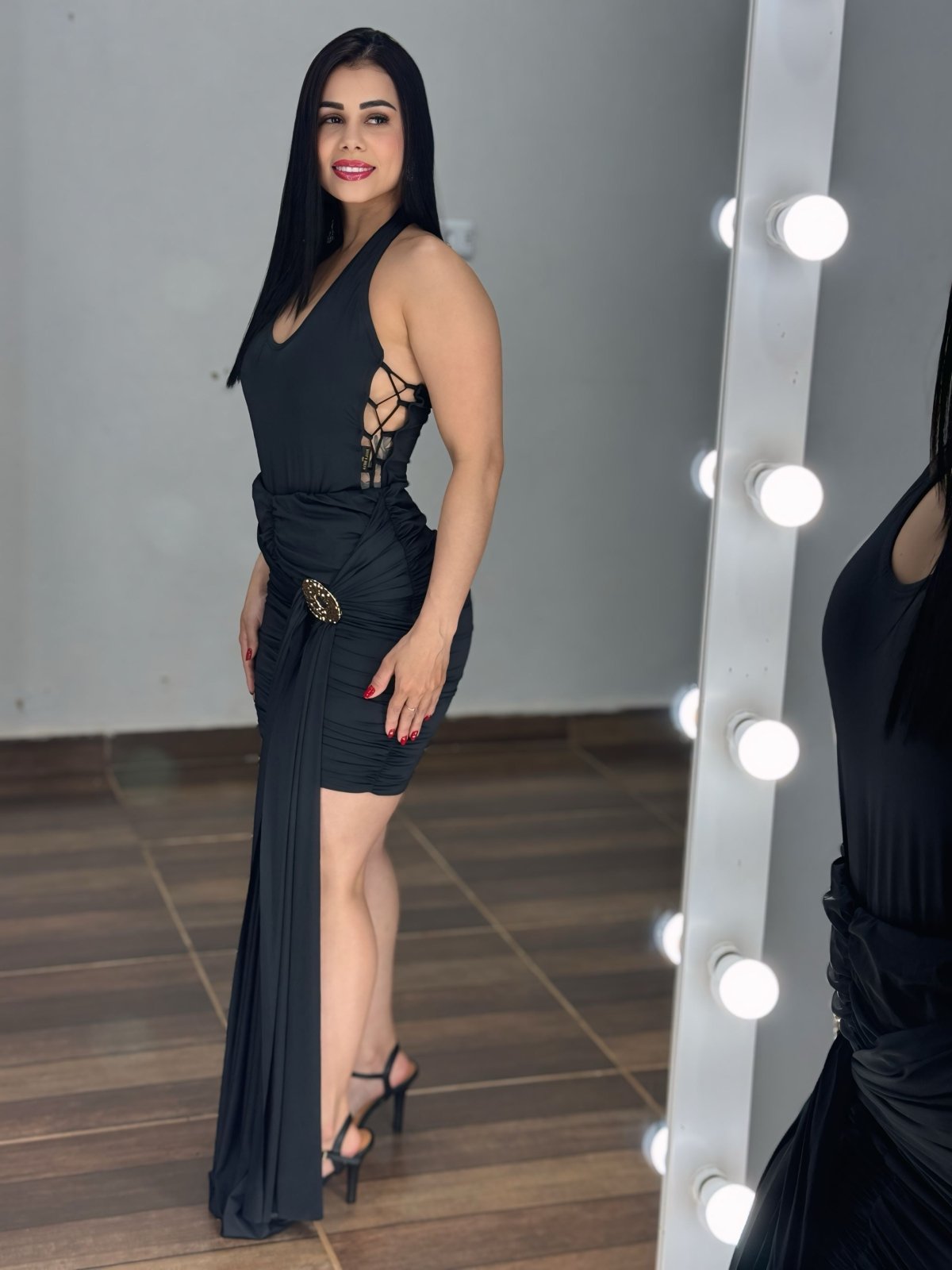 Conjunto Body e Saia Drapeada Luiza Luxo | Poliamida Premium | Festa Natal & Ano Novo - PAULA MELLO - Preciosa by Catiuse Daniela