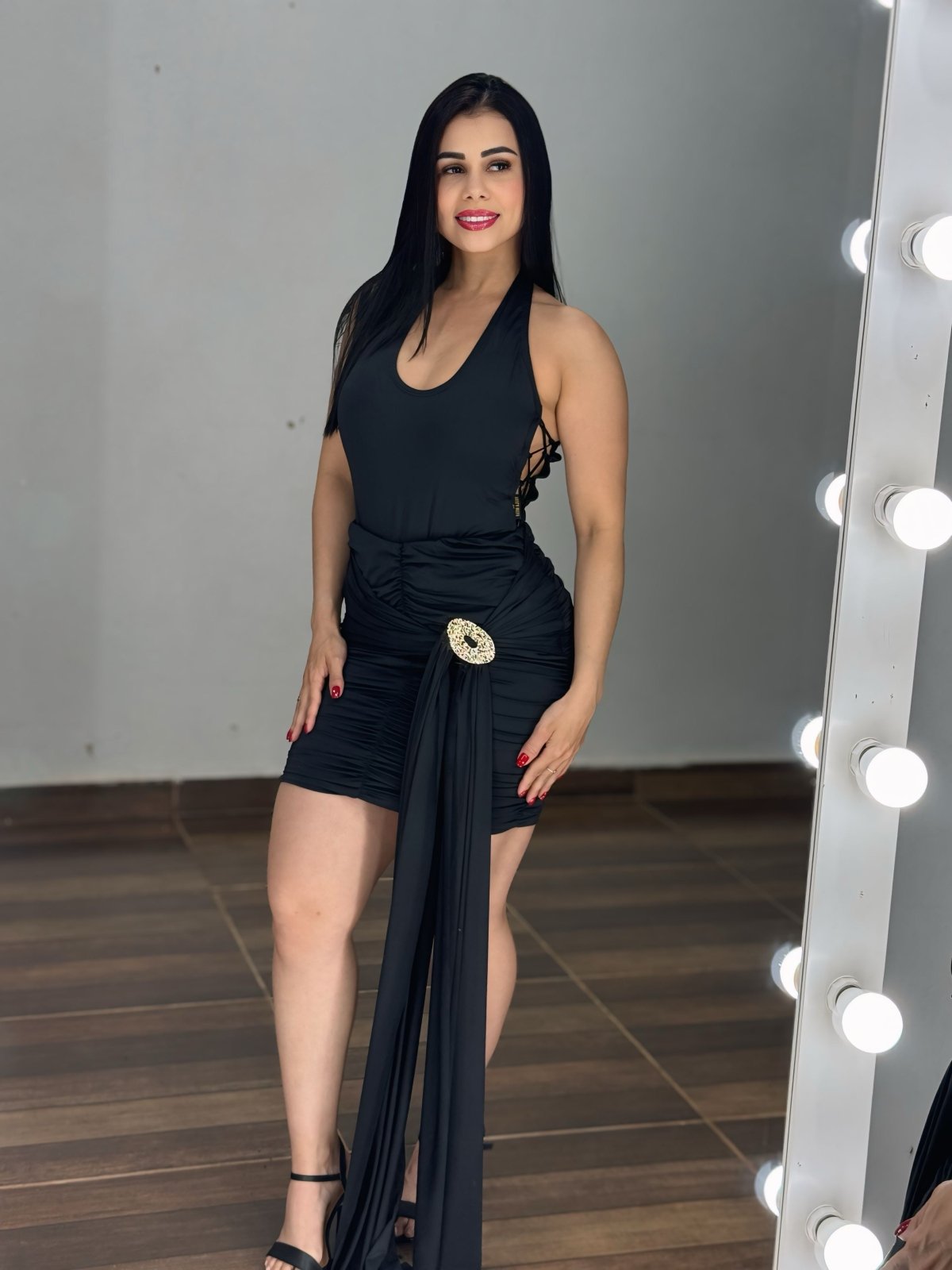 Conjunto Body e Saia Drapeada Luiza Luxo | Poliamida Premium | Festa Natal & Ano Novo - PAULA MELLO - Preciosa by Catiuse Daniela