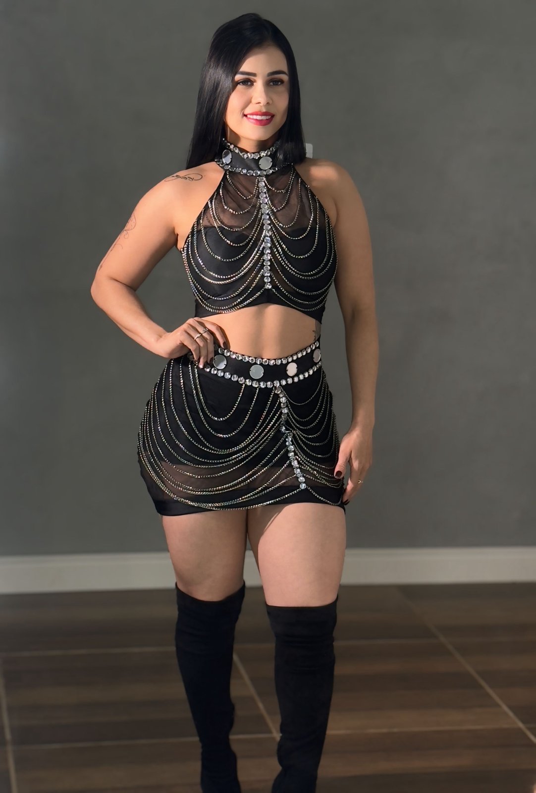 Conjunto com brilho e Corrente Baladinha - Preciosa by Catiuse Daniela