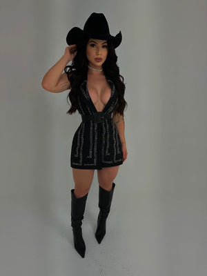 Conjunto Max Colete Luxo | Short com Strass e Cinto em Alfaiataria - Preciosa by Catiuse Daniela