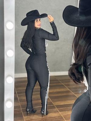 Conjunto Texas Night Luxo | Bordado em Espelhos e Franjas de Corrente - Preciosa by Catiuse Daniela