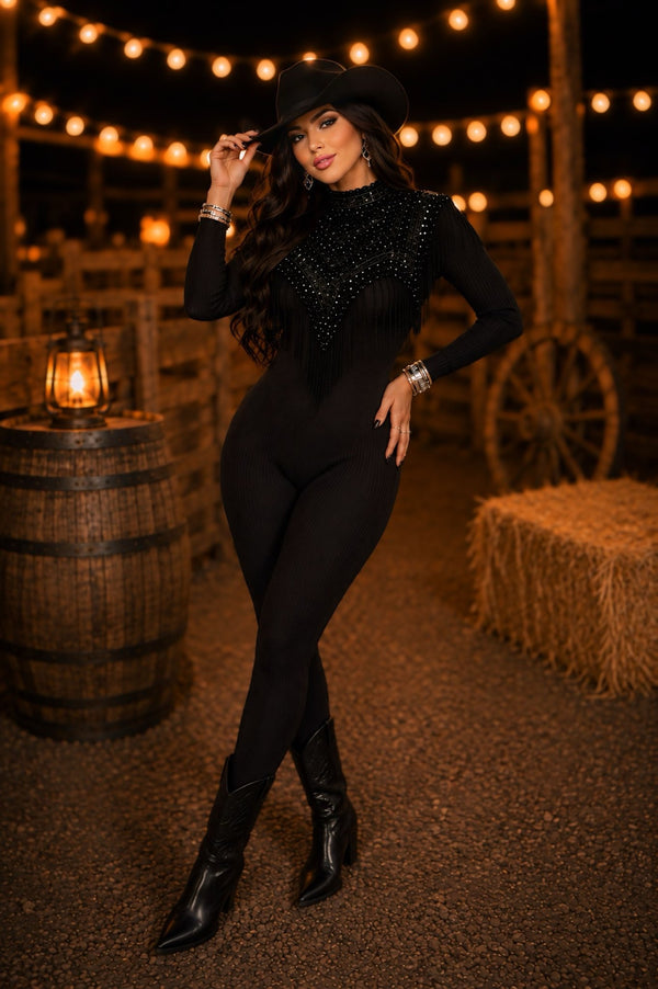 Gola Country Luxo em Pedrarias | Bordado Artesanal com Strass e Franjas - Preciosa by Catiuse Daniela