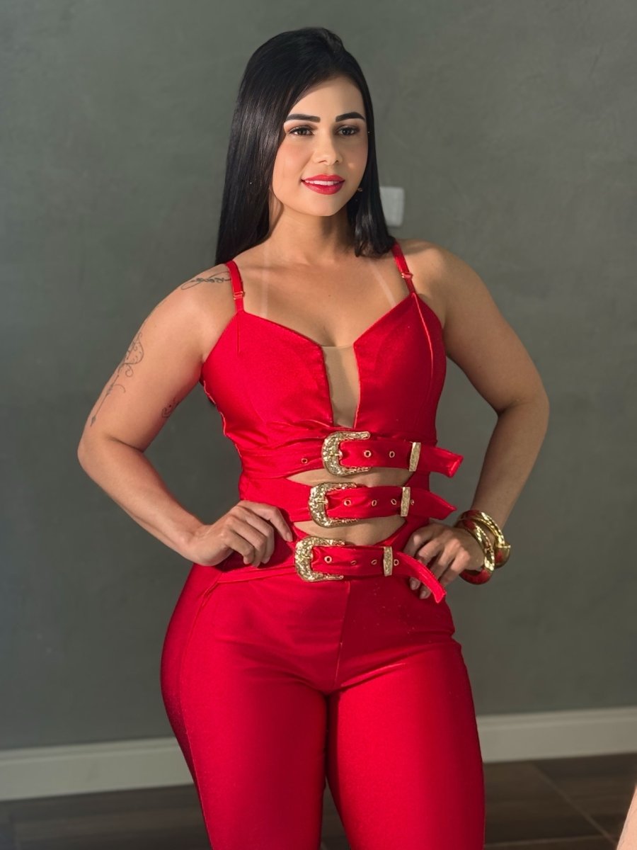 Macacão Recortes e Fivelas Brenda | Poliamida Trilobal - Preciosa by Catiuse Daniela