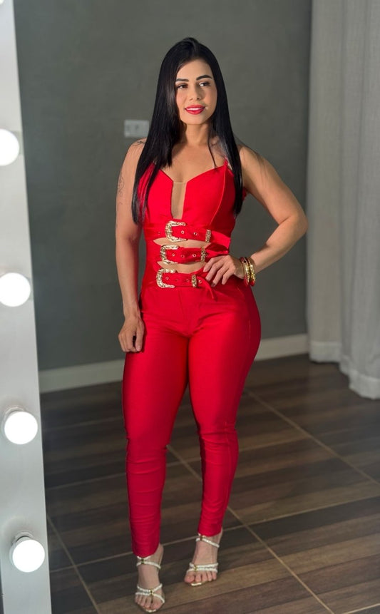 Macacão Recortes e Fivelas Brenda | Poliamida Trilobal - Preciosa by Catiuse Daniela