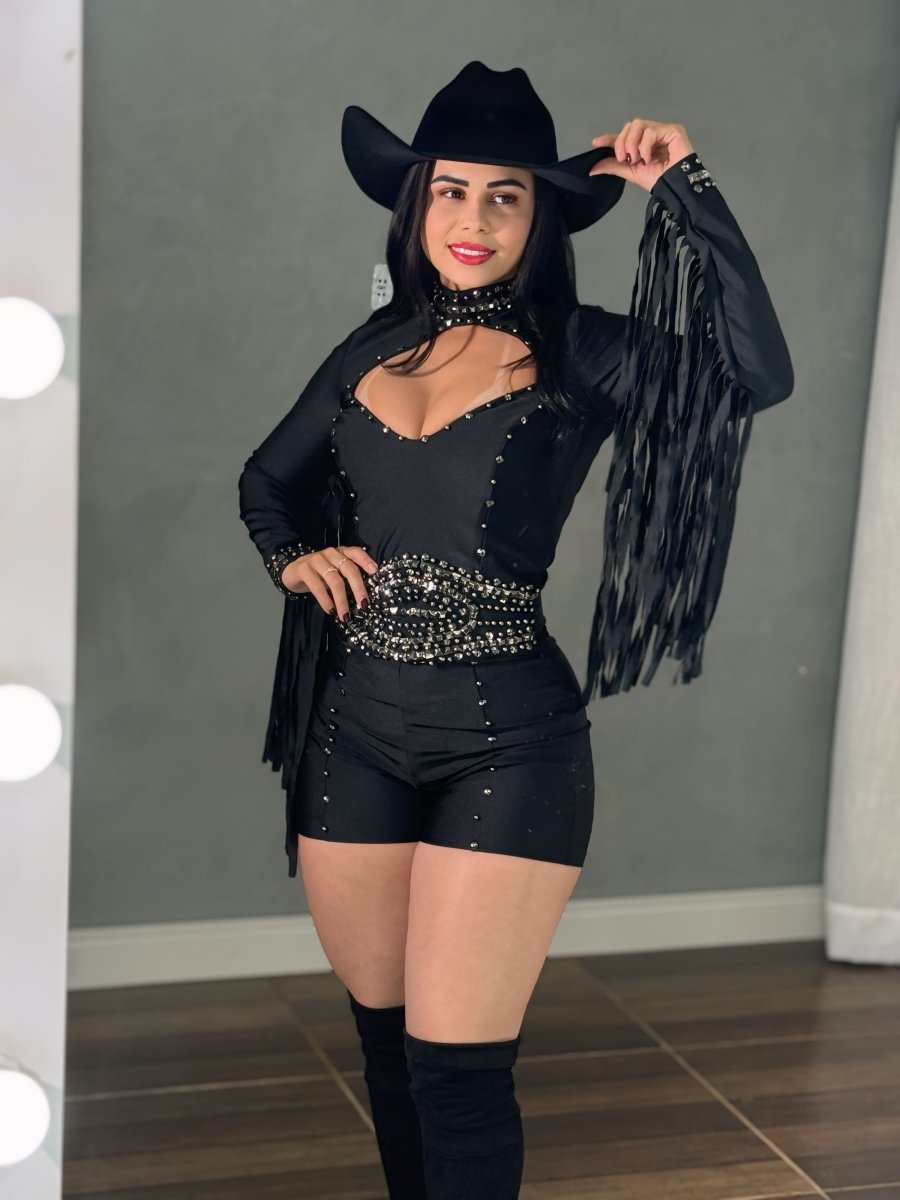 Macaquinho com franja e pedraria Jade - Preciosa by Catiuse Daniela