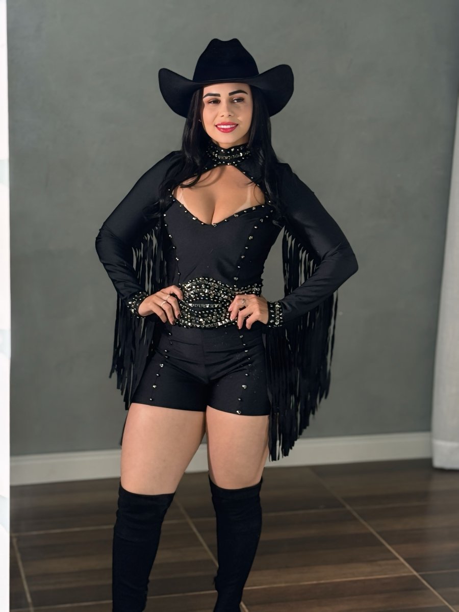 Macaquinho com franja e pedraria Jade - Preciosa by Catiuse Daniela