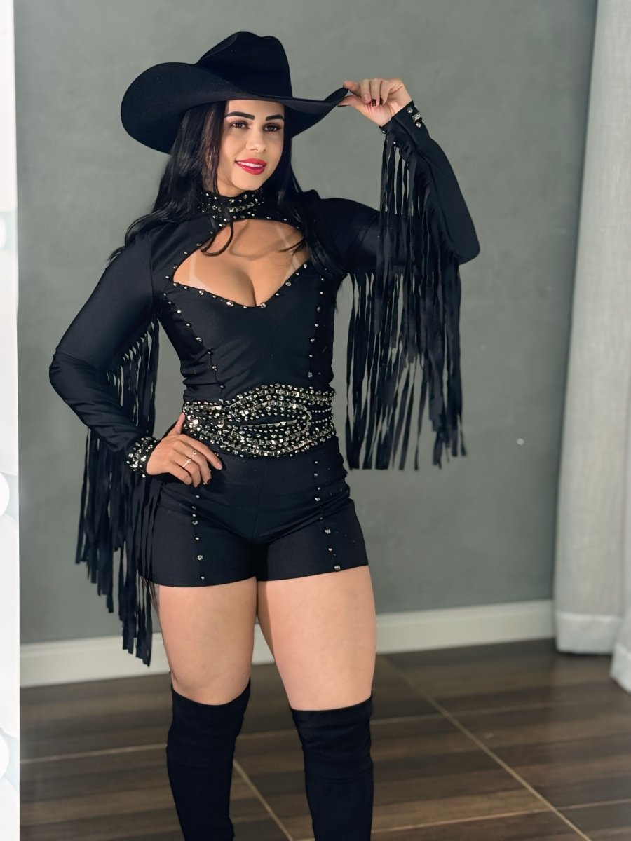 Macaquinho com franja e pedraria Jade - Preciosa by Catiuse Daniela