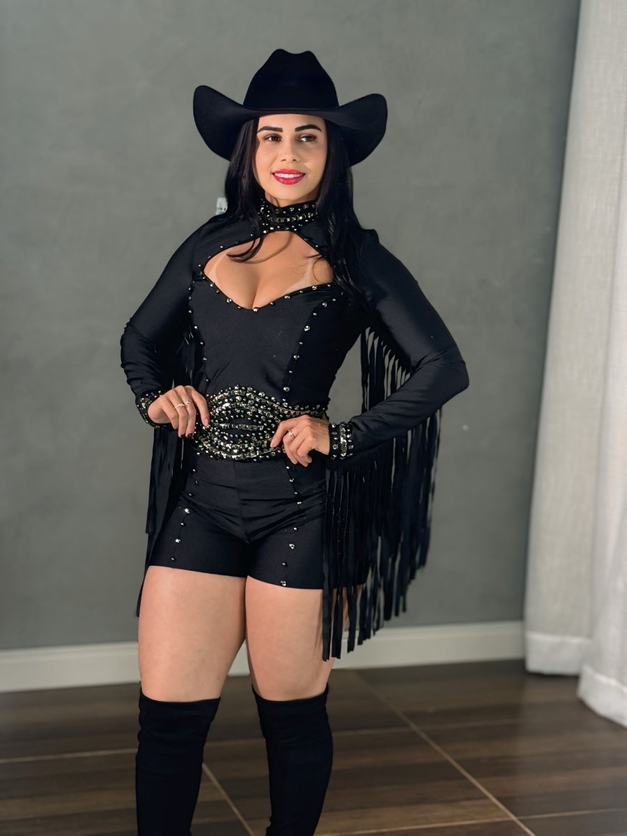 Macaquinho com franja e pedraria Jade - Preciosa by Catiuse Daniela