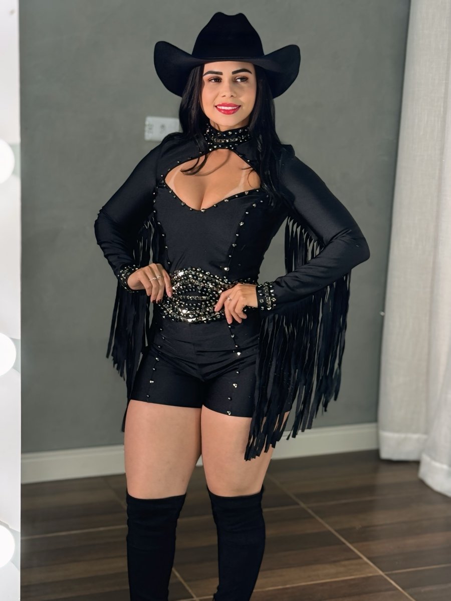 Macaquinho com franja e pedraria Jade - Preciosa by Catiuse Daniela