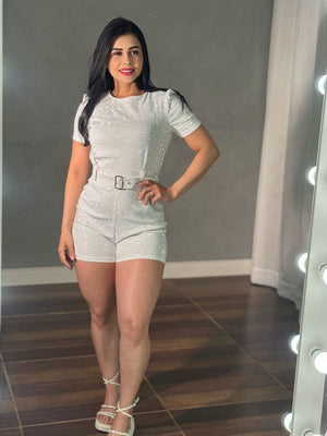 Macaquinho Curto Princesa Luxo | Strass Importado ( Preto e Branco) - Preciosa by Catiuse Daniela